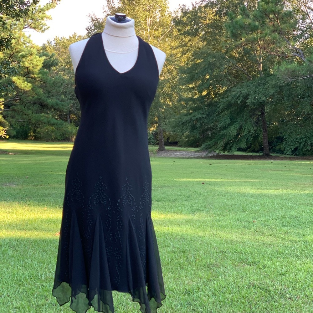 Black Halter Neck Dress Salsa Beaded Cocktail